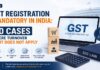 Infographic guide illustrating 10 business cases where GST Registration is Mandatory in India regardless of turnover threshold